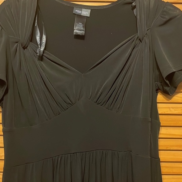 BISOU BISOU little black SWEETHEART neckline DRESS short sleeve Size 16W NEW - Picture 1 of 2